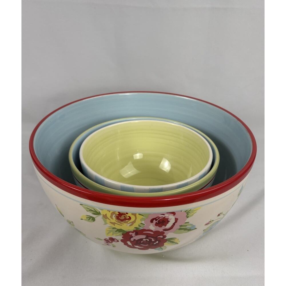 Vintage 222 Fifth New Country ceramic bowls set of 3 - Picture 2 of 9